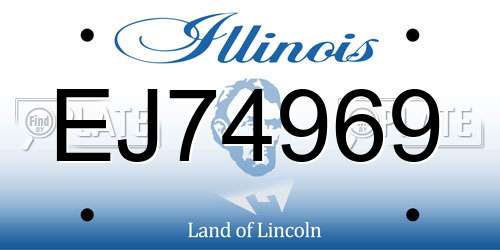 EJ74969 Illinois License Plate