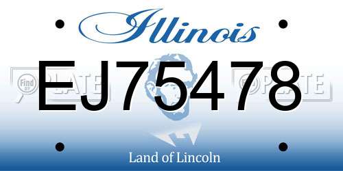 EJ75478 Illinois License Plate