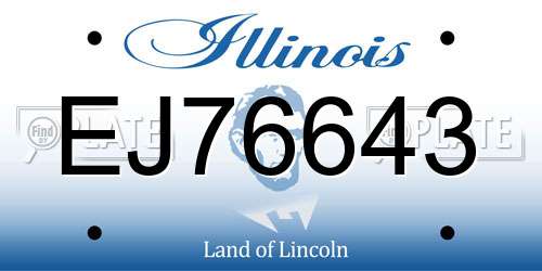 EJ76643 Illinois License Plate