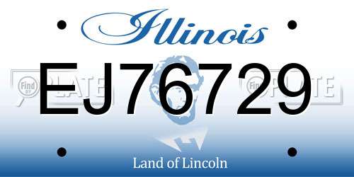 EJ76729 Illinois License Plate