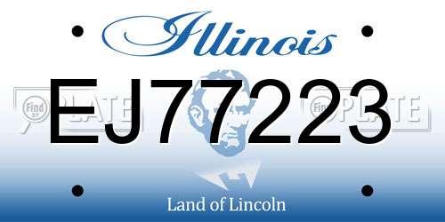 EJ77223 Illinois License Plate