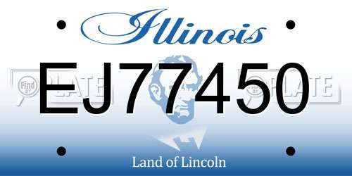 EJ77450 Illinois License Plate