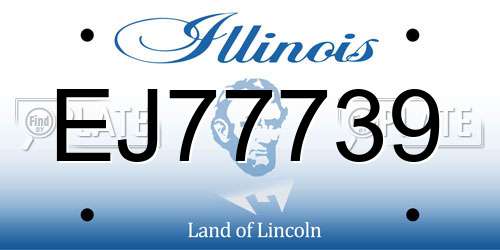 EJ77739 Illinois License Plate