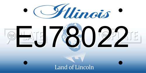 EJ78022 Illinois License Plate