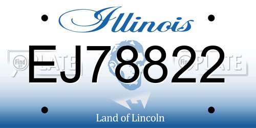 EJ78822 Illinois License Plate