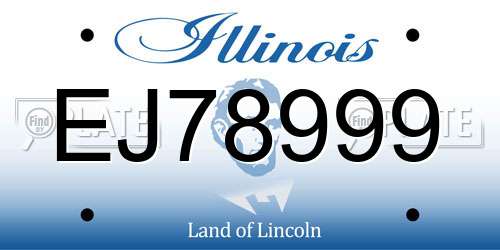EJ78999 Illinois License Plate