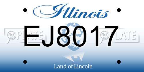 EJ8017 Illinois License Plate