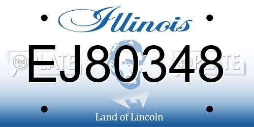EJ80348 Illinois License Plate