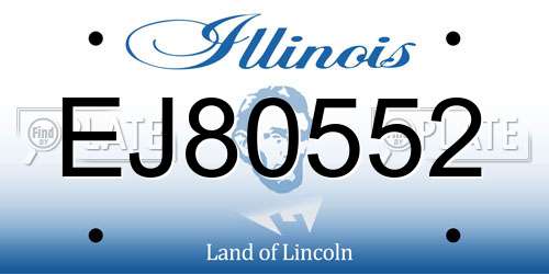 EJ80552 Illinois License Plate