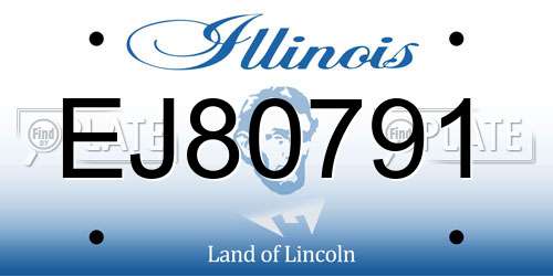 EJ80791 Illinois License Plate