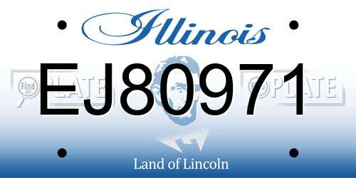 EJ80971 Illinois License Plate