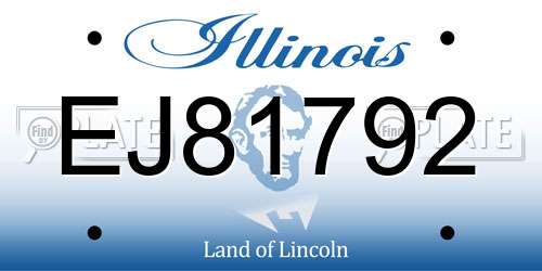 EJ81792 Illinois License Plate