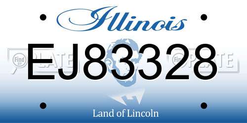 EJ83328 Illinois License Plate