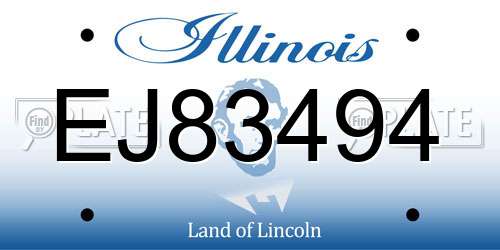 EJ83494 Illinois License Plate