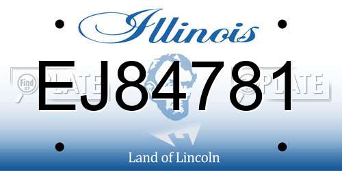 EJ84781 Illinois License Plate