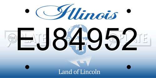 EJ84952 Illinois License Plate