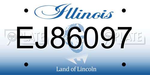 EJ86097 Illinois License Plate