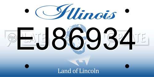 EJ86934 Illinois License Plate