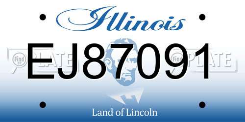 EJ87091 Illinois License Plate