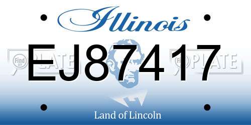 EJ87417 Illinois License Plate
