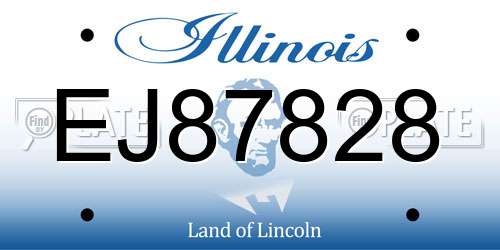EJ87828 Illinois License Plate