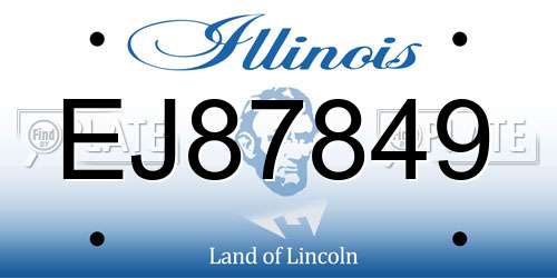 EJ87849 Illinois License Plate