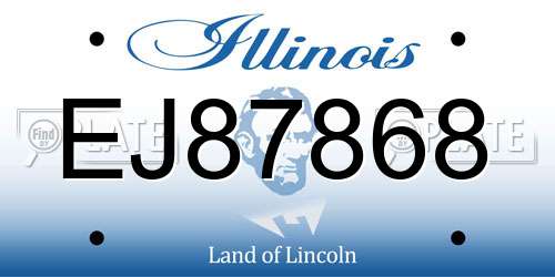 EJ87868 Illinois License Plate