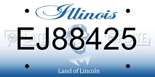 EJ88425 Illinois License Plate
