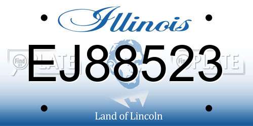 EJ88523 Illinois License Plate