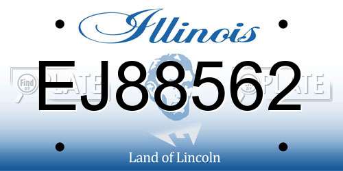 EJ88562 Illinois License Plate