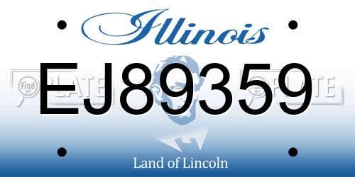 EJ89359 Illinois License Plate