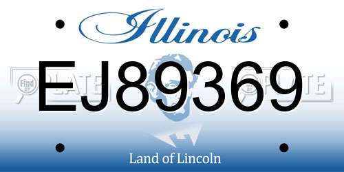 EJ89369 Illinois License Plate