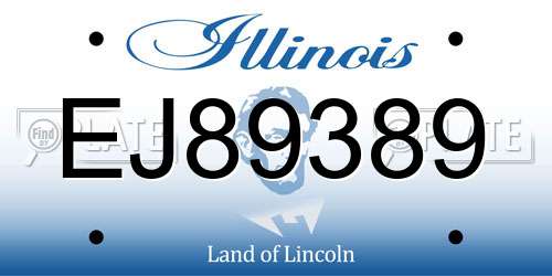 EJ89389 Illinois License Plate