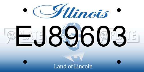 EJ89603 Illinois License Plate