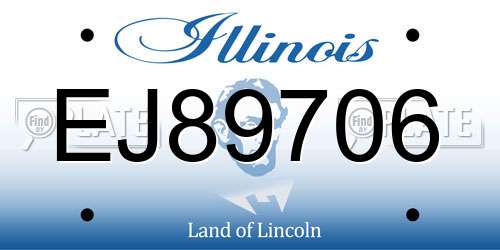 EJ89706 Illinois License Plate