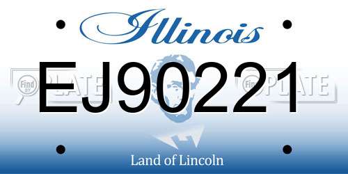 EJ90221 Illinois License Plate