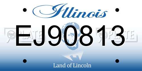 EJ90813 Illinois License Plate