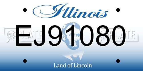 EJ91080 Illinois License Plate