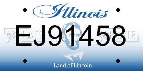 EJ91458 Illinois License Plate