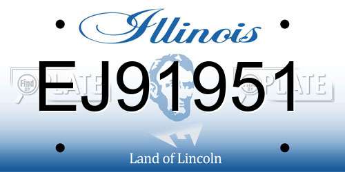 EJ91951 Illinois License Plate