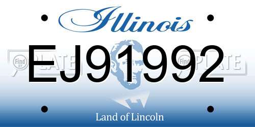 EJ91992 Illinois License Plate