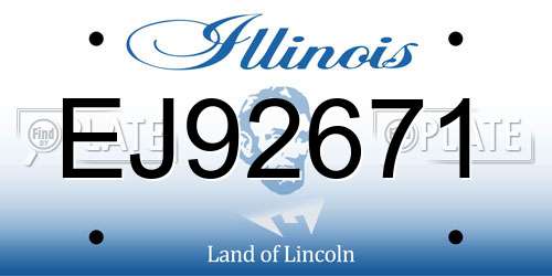 EJ92671 Illinois License Plate