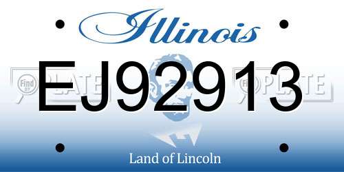 EJ92913 Illinois License Plate