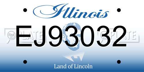 EJ93032 Illinois License Plate