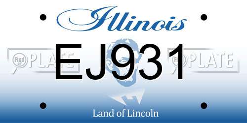 EJ931 Illinois License Plate
