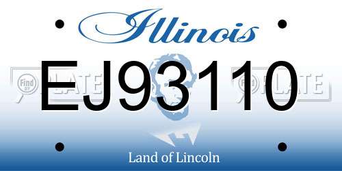 EJ93110 Illinois License Plate