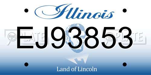 EJ93853 Illinois License Plate