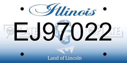 EJ97022 Illinois License Plate