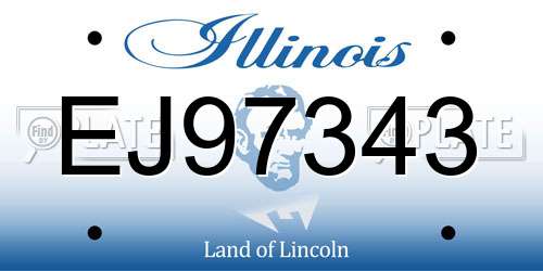 EJ97343 Illinois License Plate
