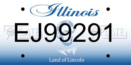 EJ99291 Illinois License Plate